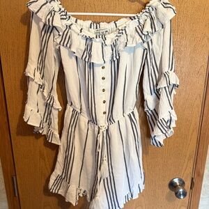 American Eagle Outfitters Black and White Striped Top